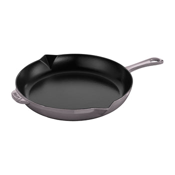 General Store Addlestone 2 Piece 14 inch Heavy Duty Cast Iron Wok with Wood Lid (Black)