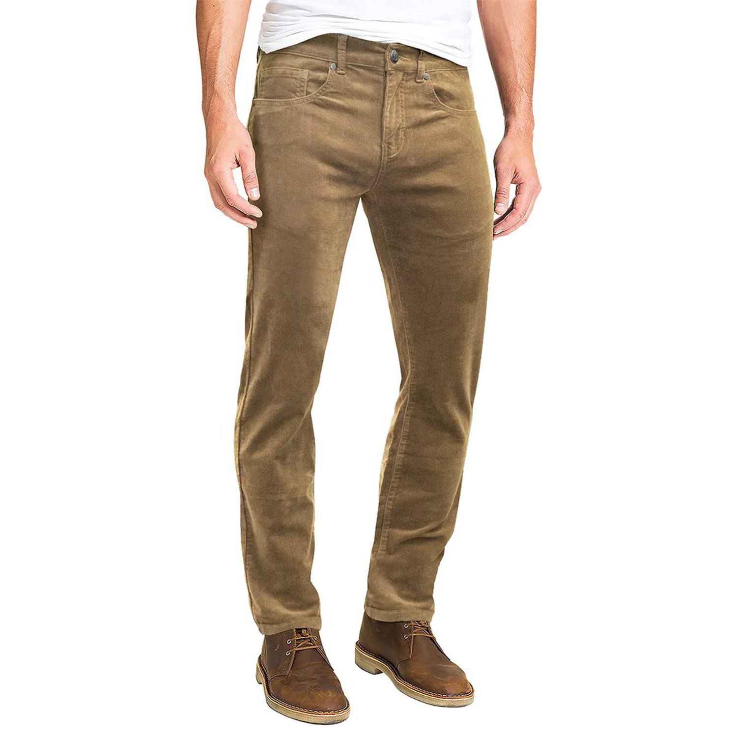 Ethanol Men's Slim Fit Corduroy Pants in Khaki 38W X | Smart Closet