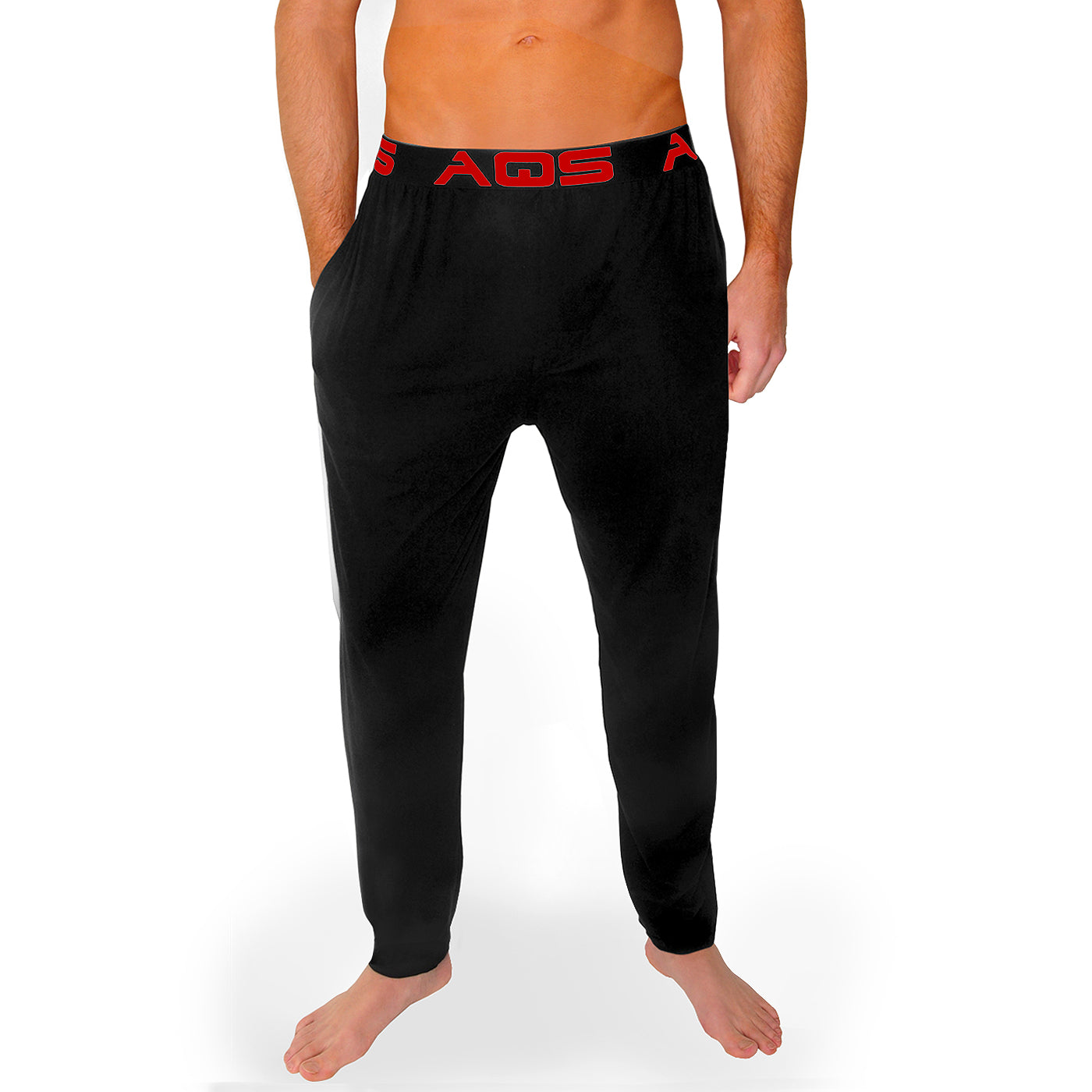 Aqs Super Soft Lounge Pants In Black And Red
