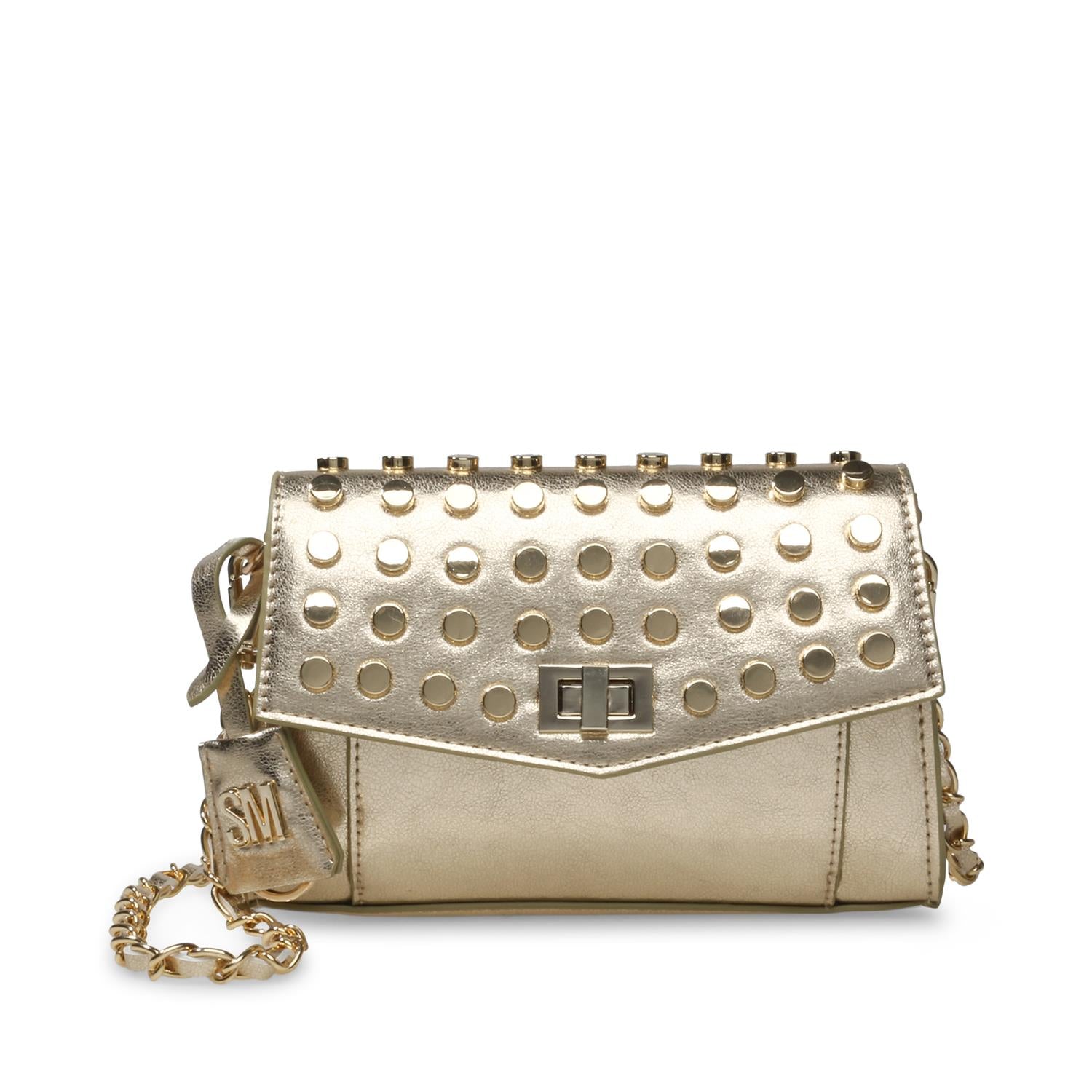 Steve Madden Breyes embossed logo shoulder bag in brown