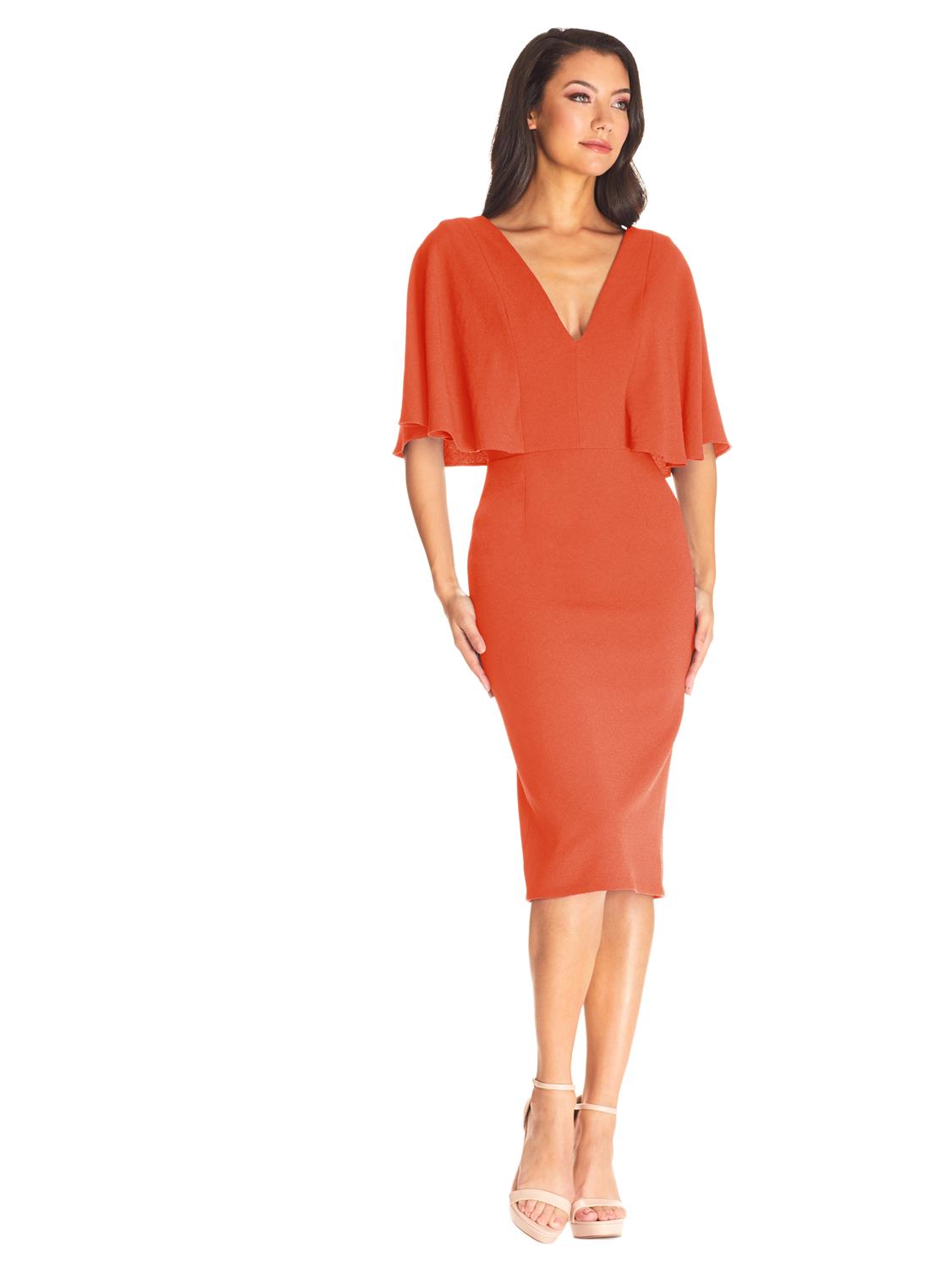 Dress The Population Louisa Midi Dress In Poppy