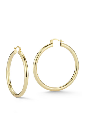 1 inch 14kt yellow gold hoop earrings - Freedman Jewelers