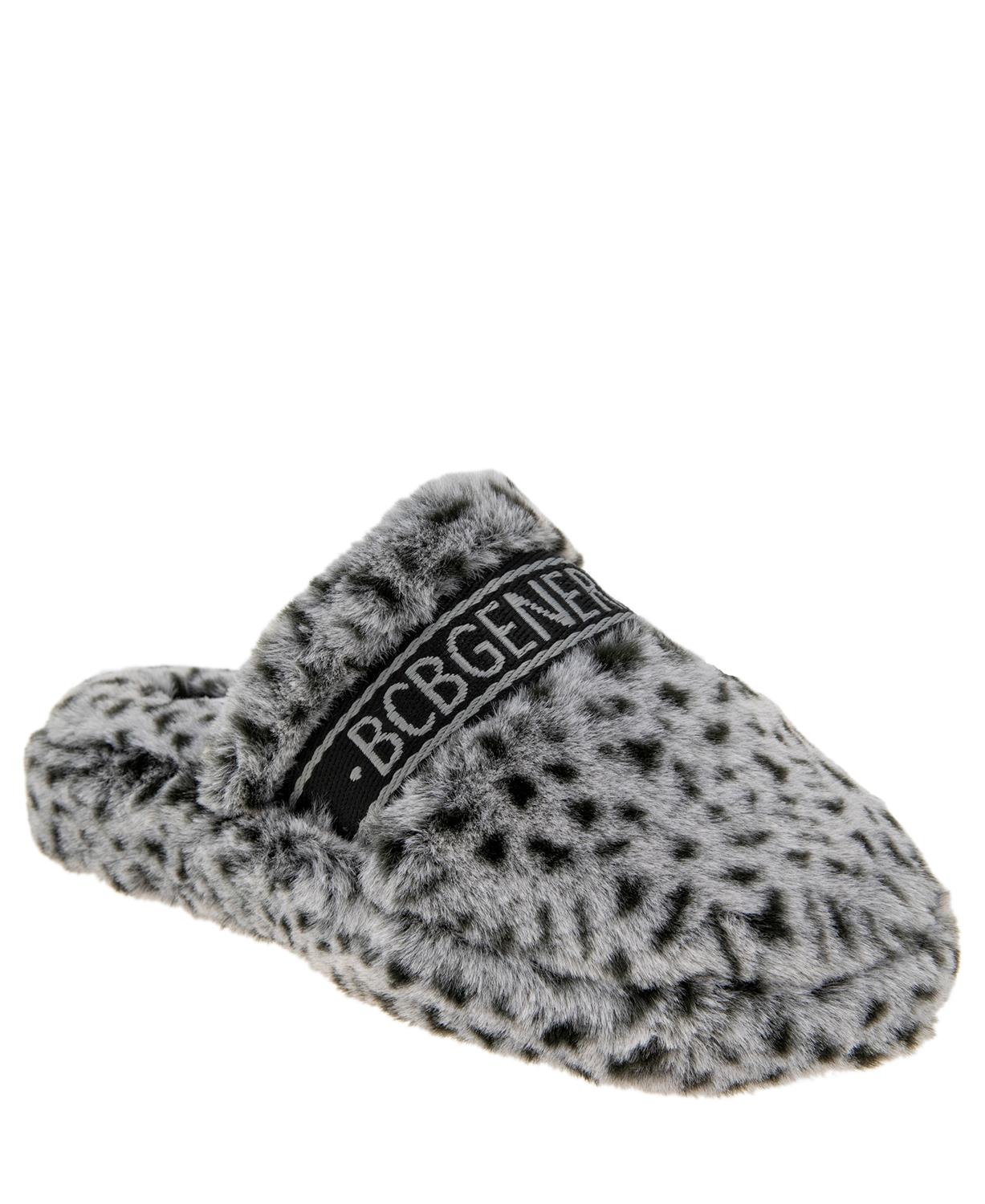 Bcbgeneration Sashaa Faux Fur Slipper In Black Multi Cheetah