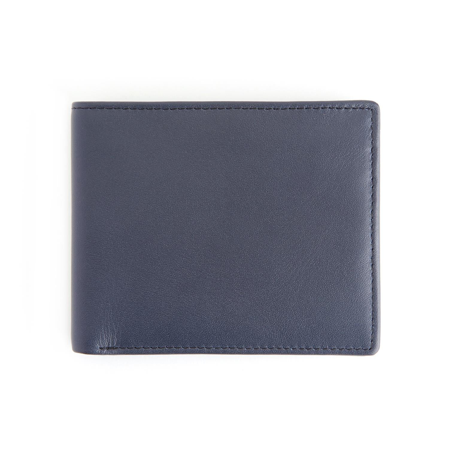 Royce New York Rfid Blocking Trifold Wallet In Navy Blue With Black Interior