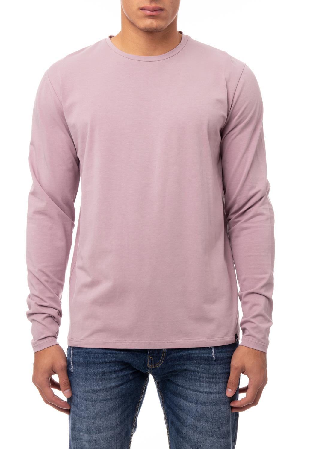 X-ray Crew Neck Long Sleeve T-shirt In Dusty Lavender