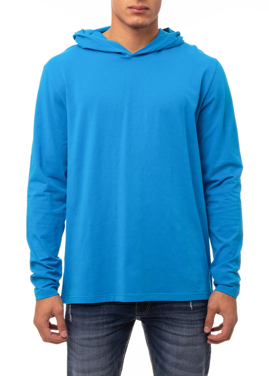 X-ray Hooded Long Sleeve T-shirt In Ocean Blue
