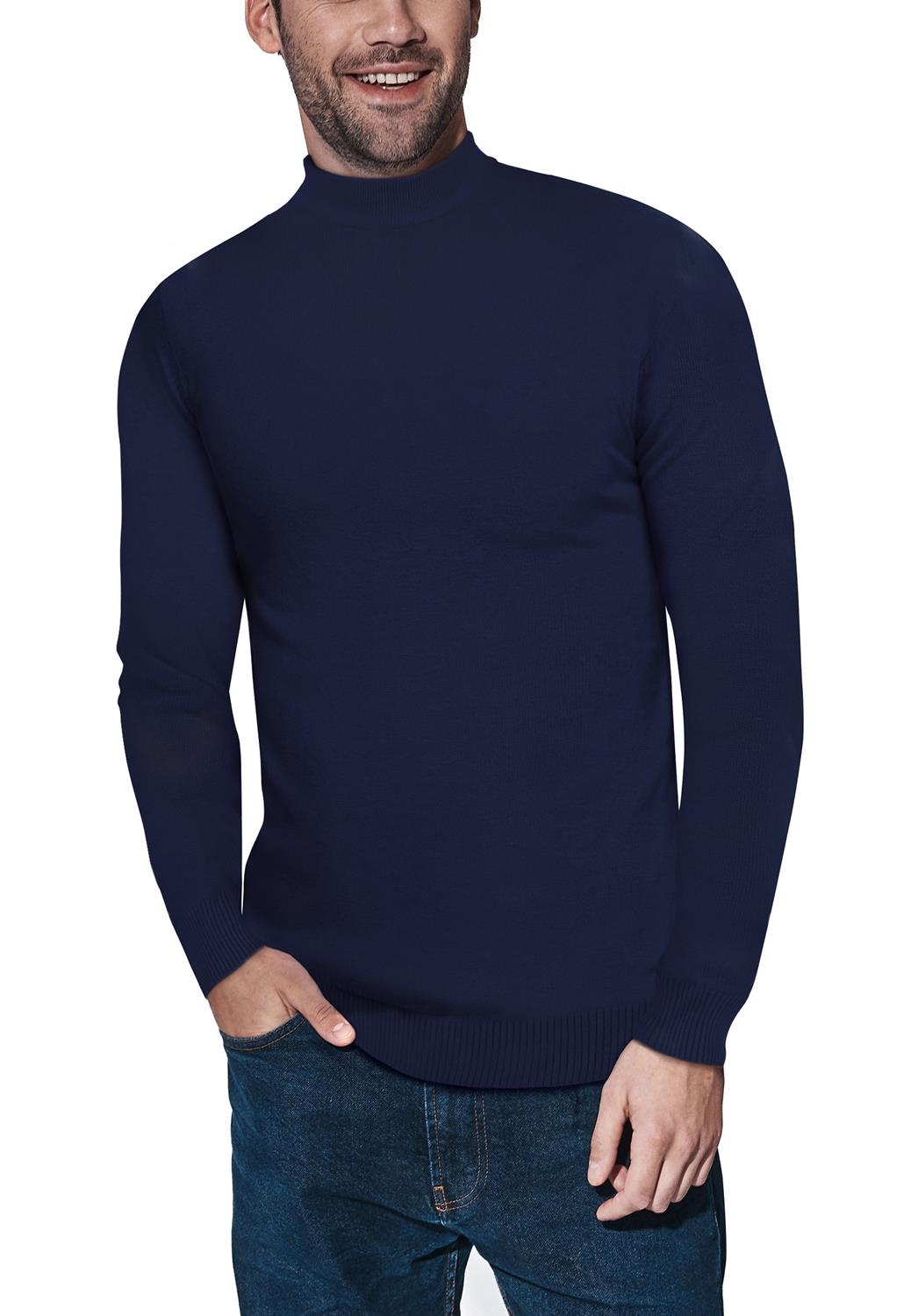X-ray Mock Neck Sweater In Navy