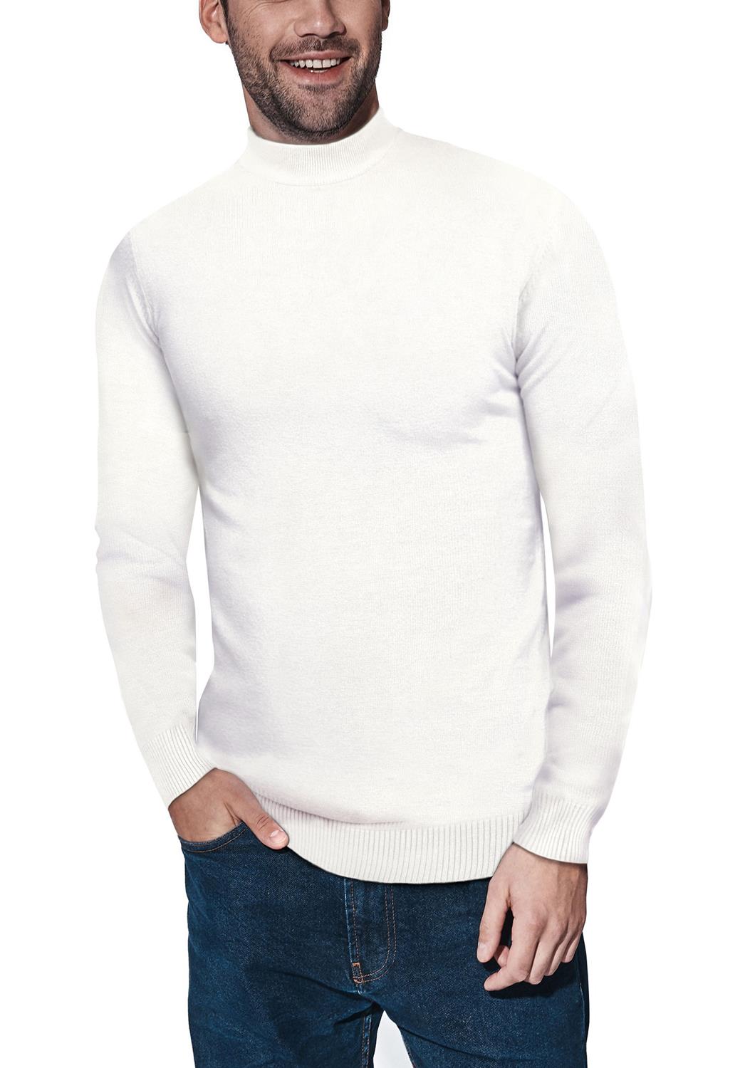 X-ray Mock Neck Sweater In Off White