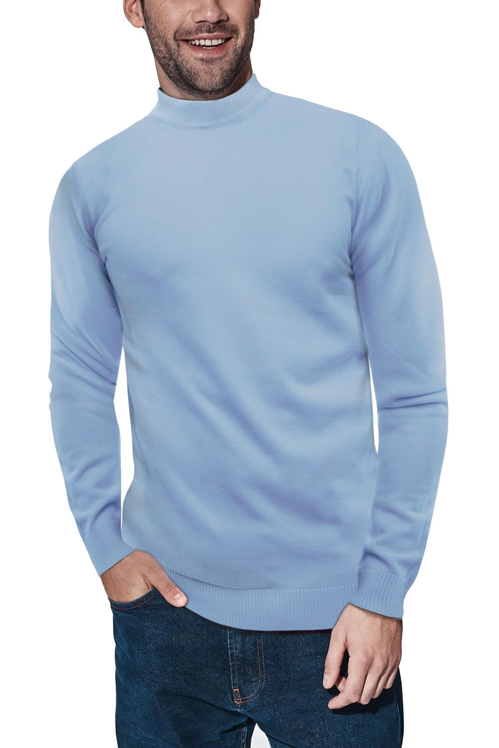 X-ray Mock Neck Sweater In Powder Blue