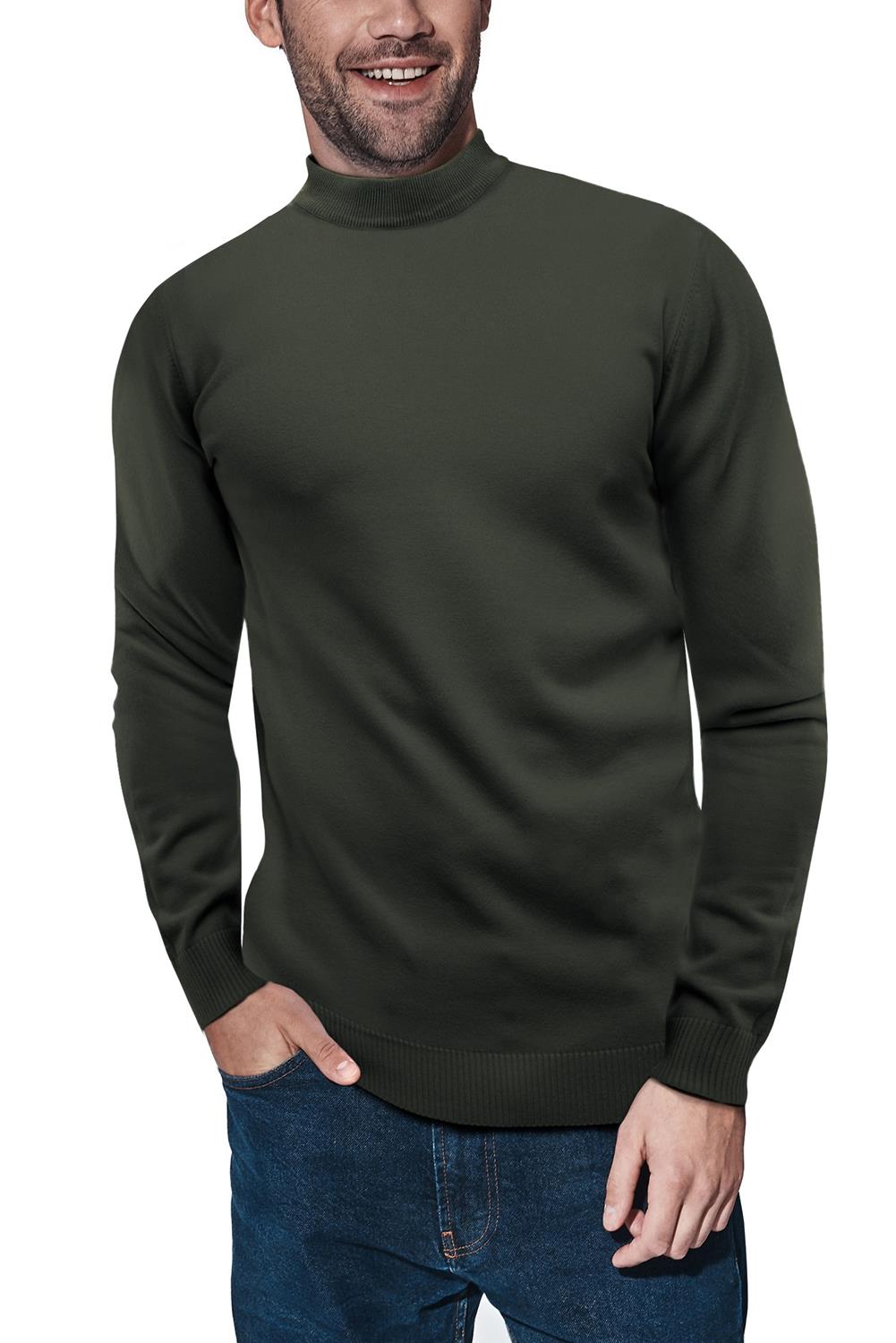 X-ray Mock Neck Sweater In Olive
