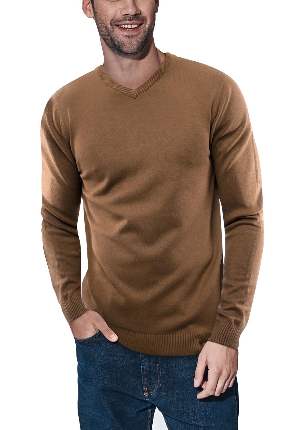 X-ray V-neck Sweater In British Khaki