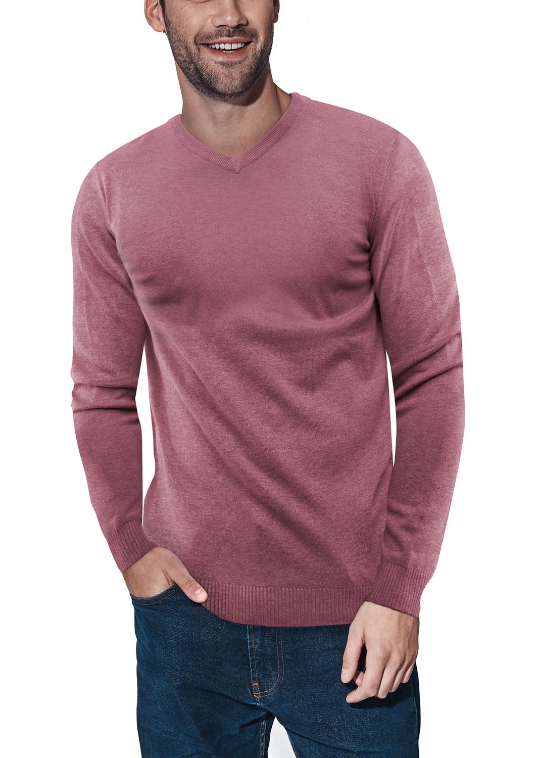 X-ray V-neck Sweater In Heather Raspberry