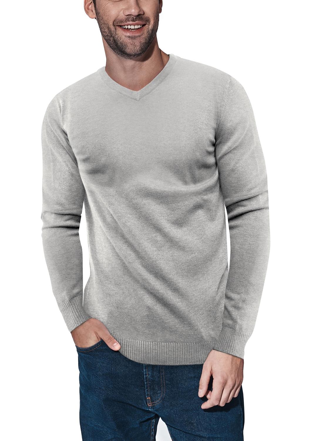 X-ray V-neck Sweater In Heather Grey