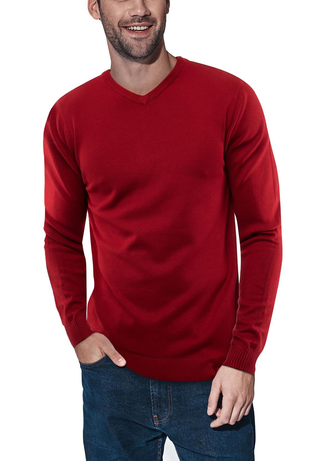 X-ray V-neck Sweater In Jester Red