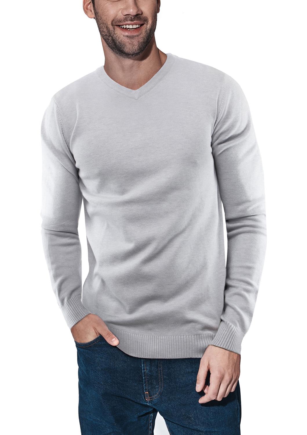 X-ray V-neck Sweater In Light Heather Grey