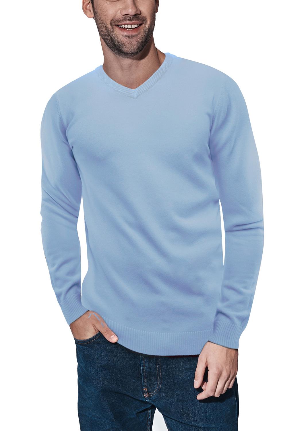 X-ray V-neck Sweater In Powder Blue