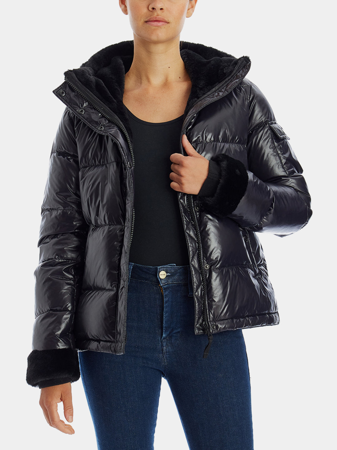 S13 Lacquer Down Puffer Jacket In Jet/noir | ModeSens