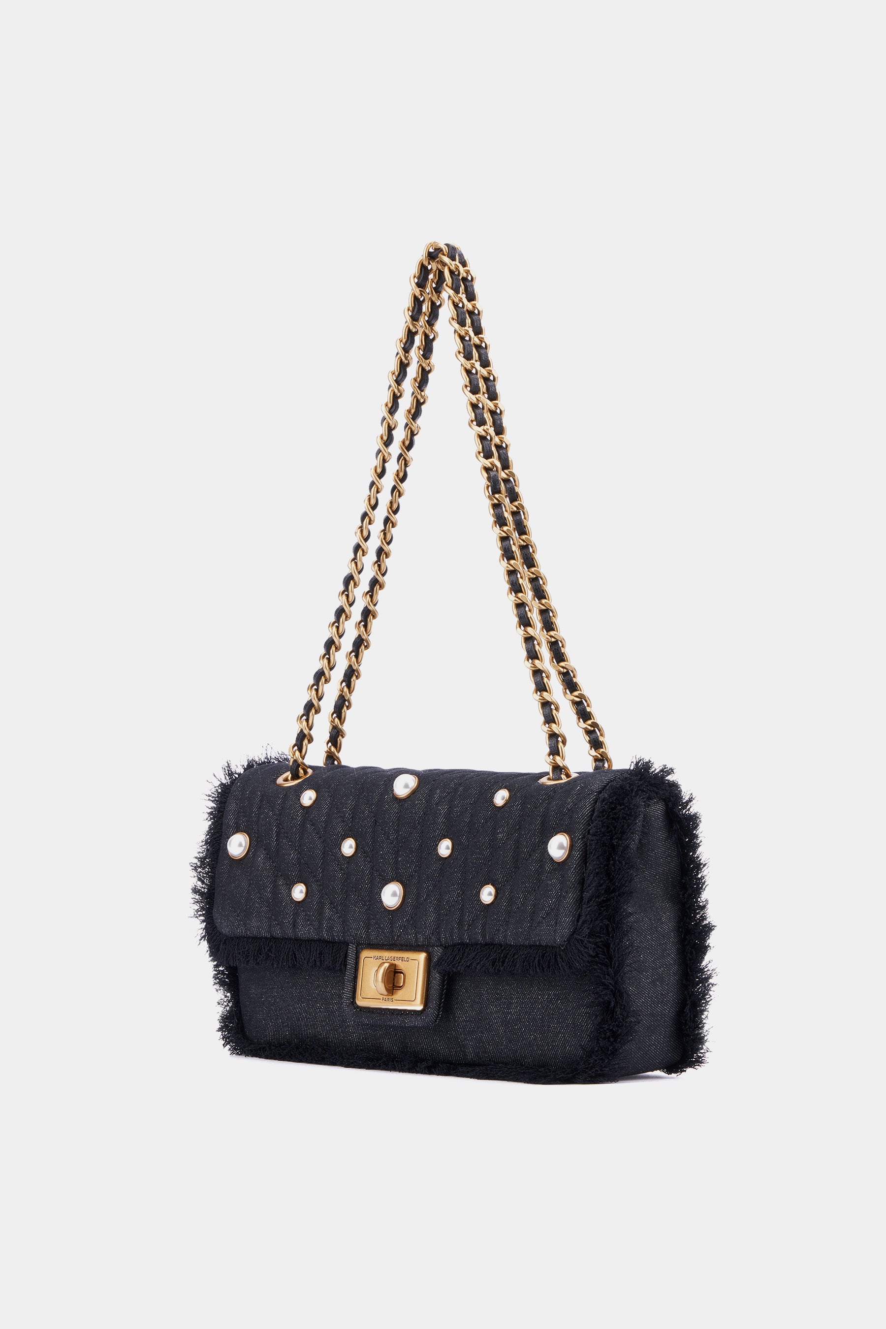 Karl Lagerfeld Agyness Medium Shoulder Bag in Black