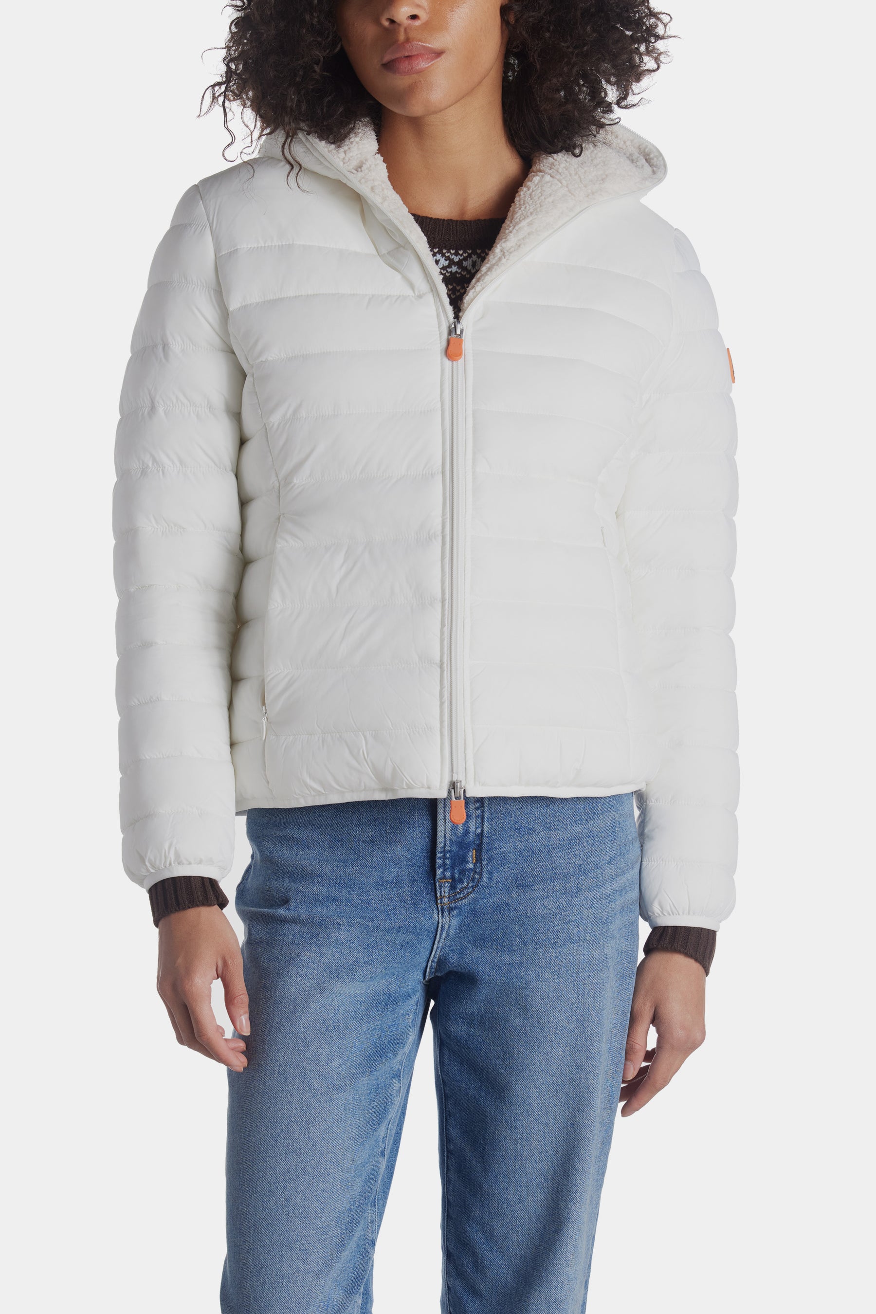 Save The Duck Gwen Hooded Sherpa Jacket In Navy
