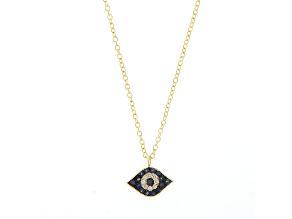 Sapphire & Diamond Evil Eye Pendant - Nuha Jewelers