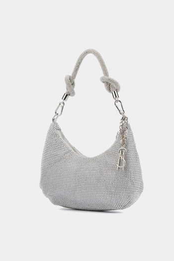 La Regale Women's Rylee Ball Mesh Pouch And Shoulder Strap In Silver-tone