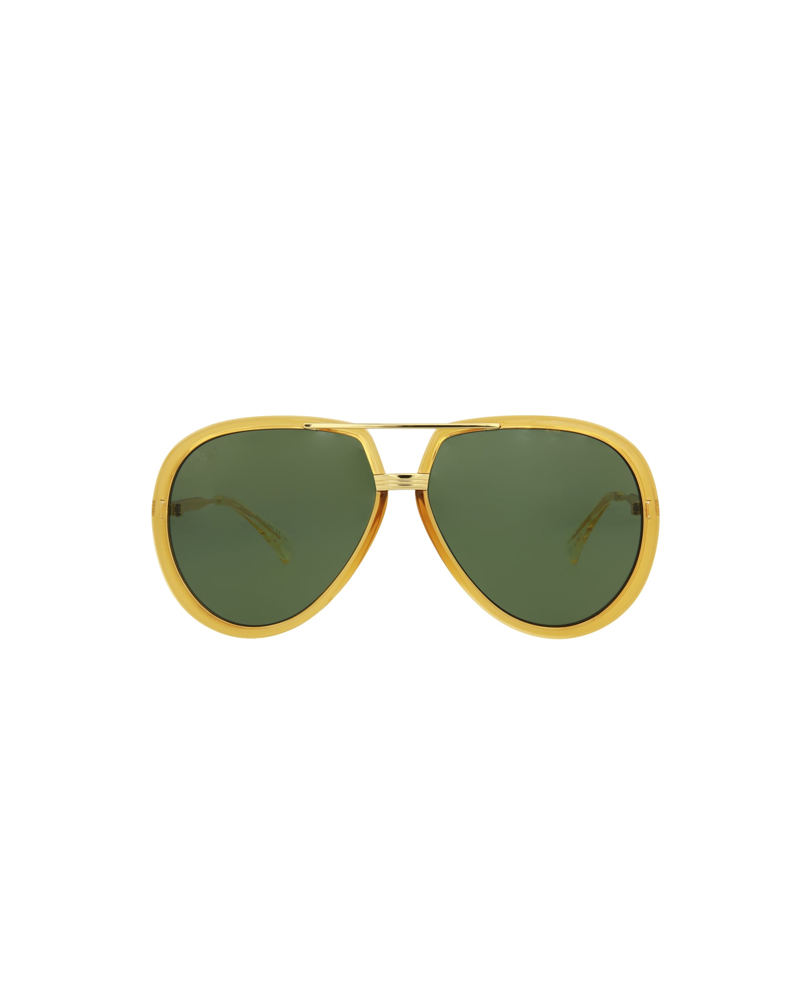 Gucci Novelty Sunglasses In Yellow Gold Green | ModeSens