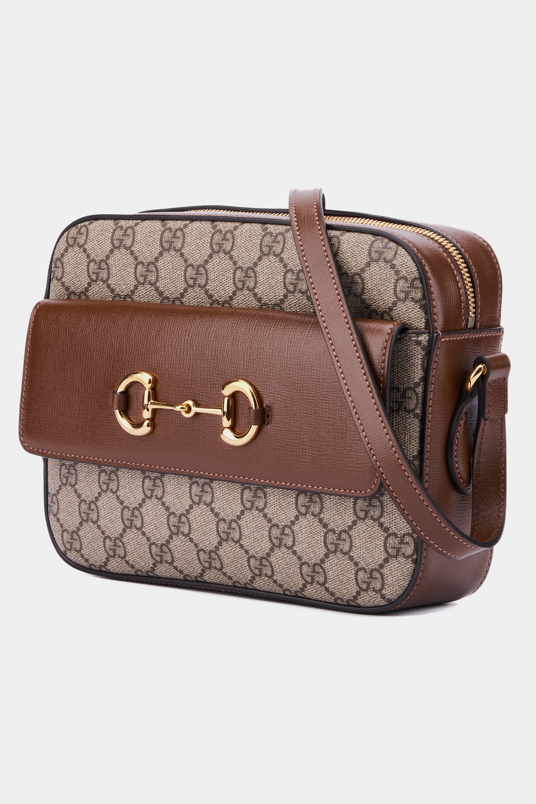 Gucci Horsebit 1955 Leather-trimmed Printed Coated-canvas Shoulder Bag - Beige - One Size