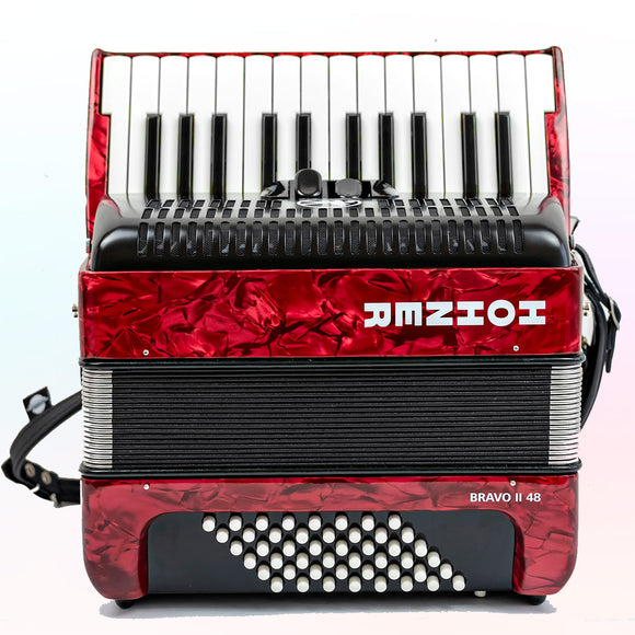 Acordeon Hohner Rojo 48 Bajos Bravo II – CASA MUSICAL VALDEZ