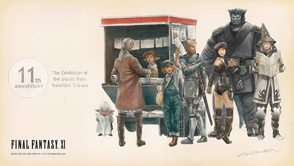 Illustration by Mitsuhiro Arita for Final Fantasy XI exhibition in their official store “ARTNIA” at Shinjuku, Japan for one of their 11th anniversary event.