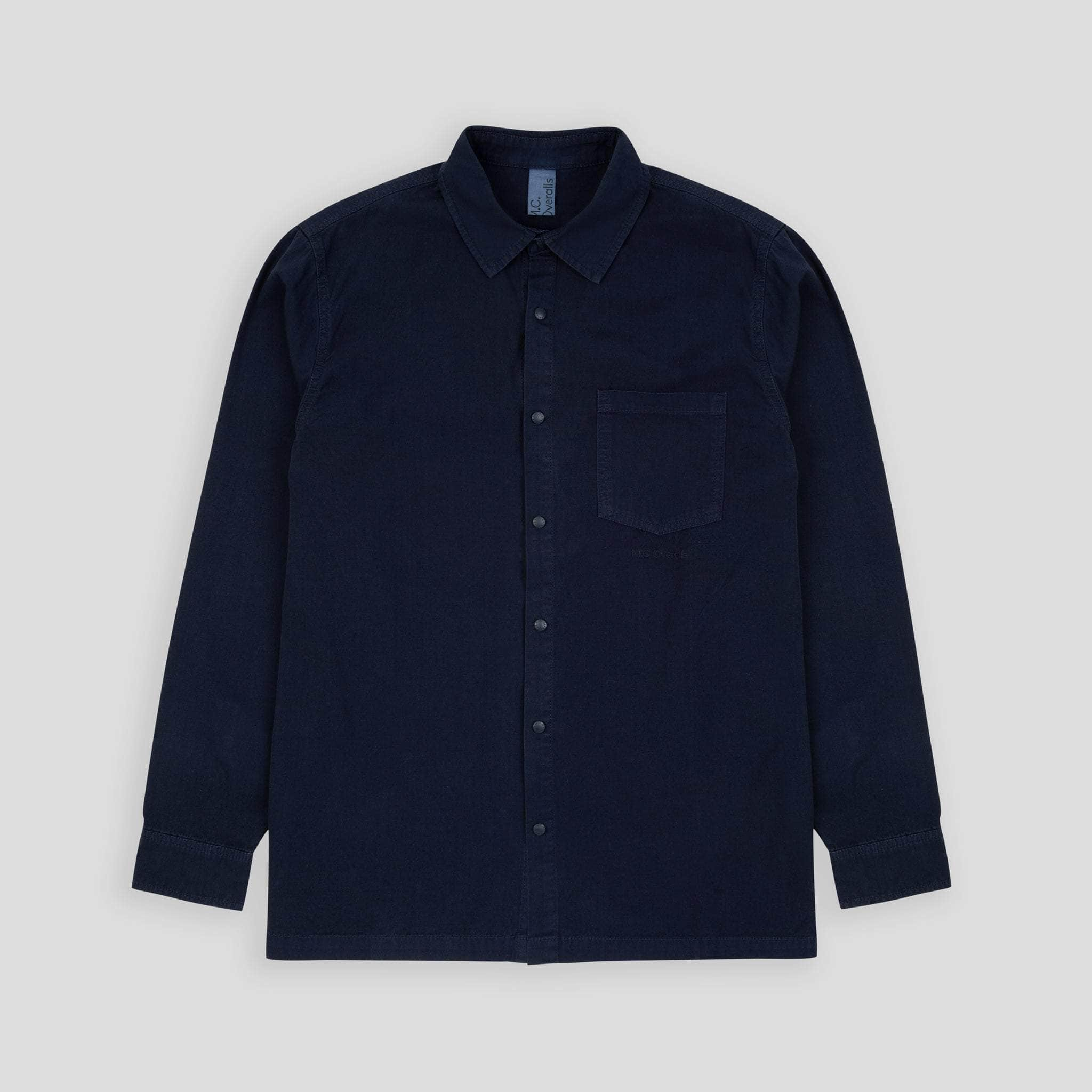 Lightweight Relaxed Snap Button Shirt Navy