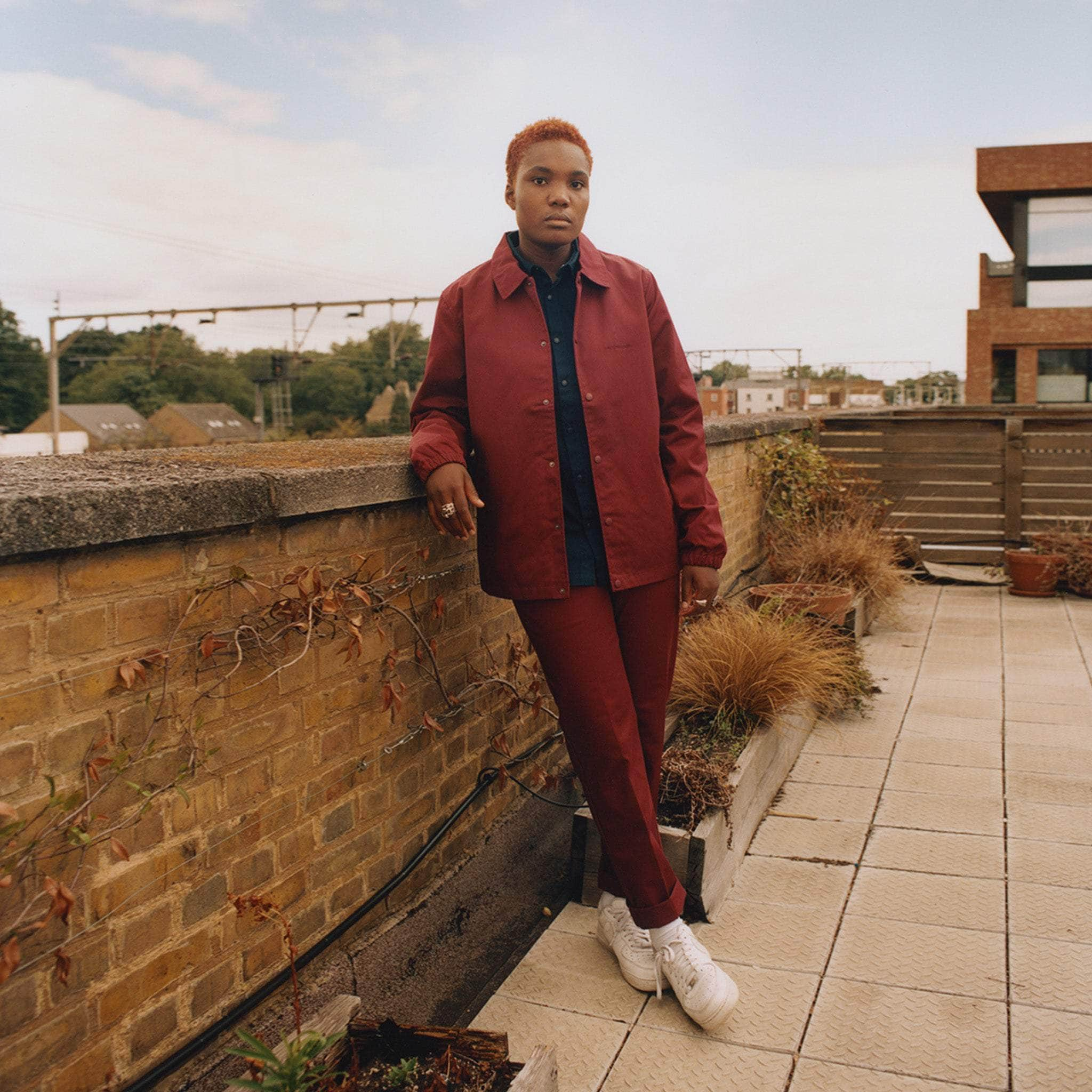 Fitted Coach Jacket Burgundy