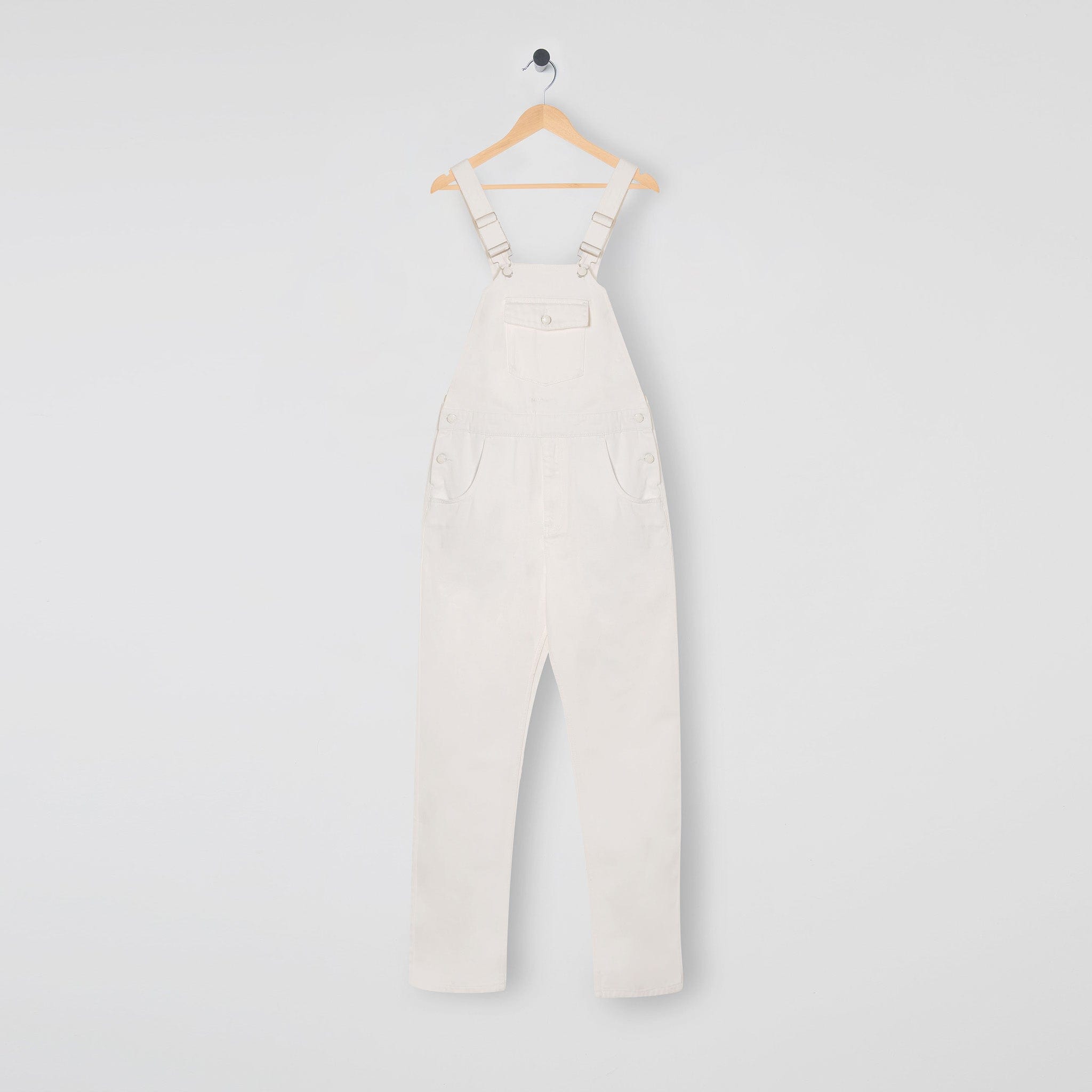 Denim Bib & Brace Dungaree White