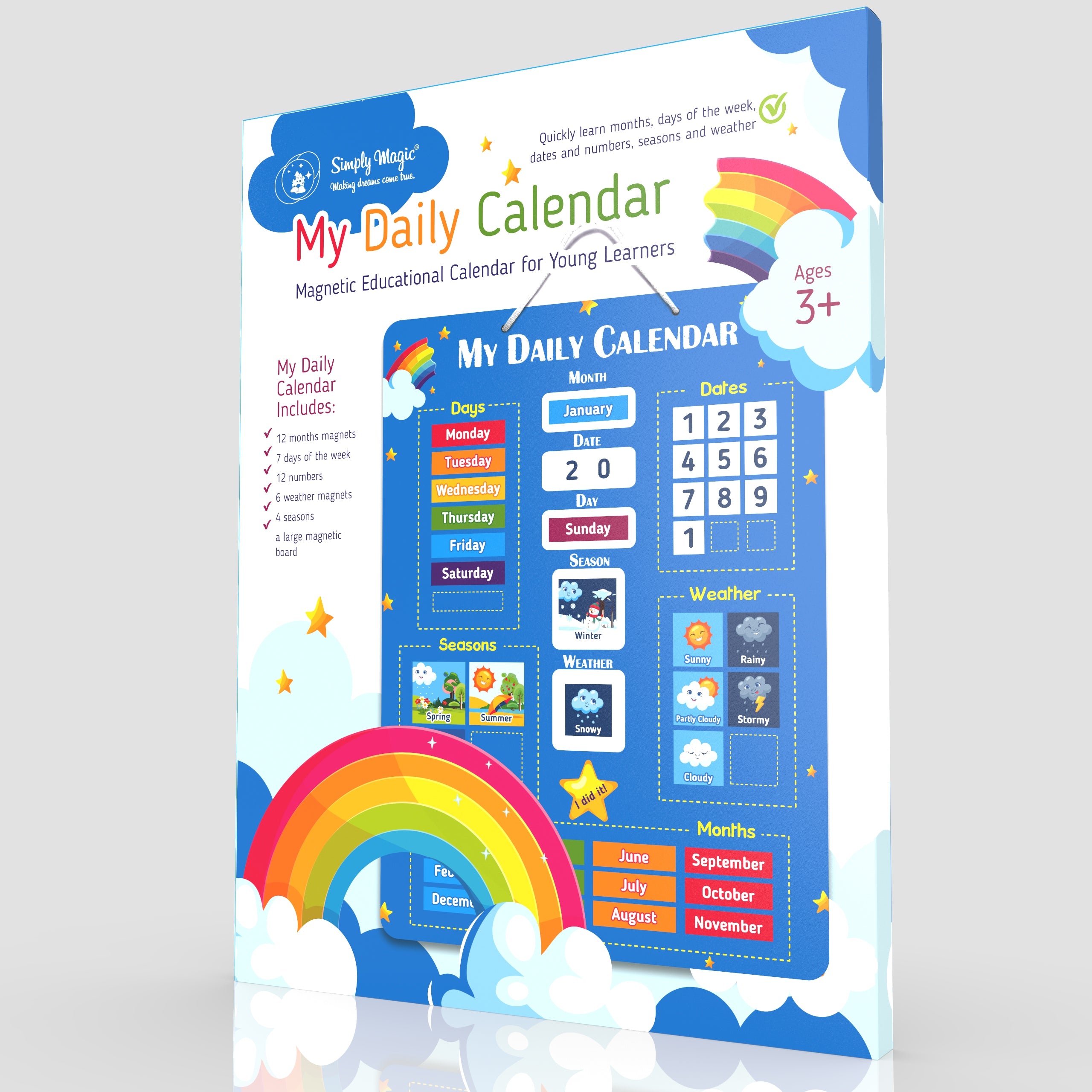 Daily Magnetic Calendar for Kids Preschool Calendar Simply Magic