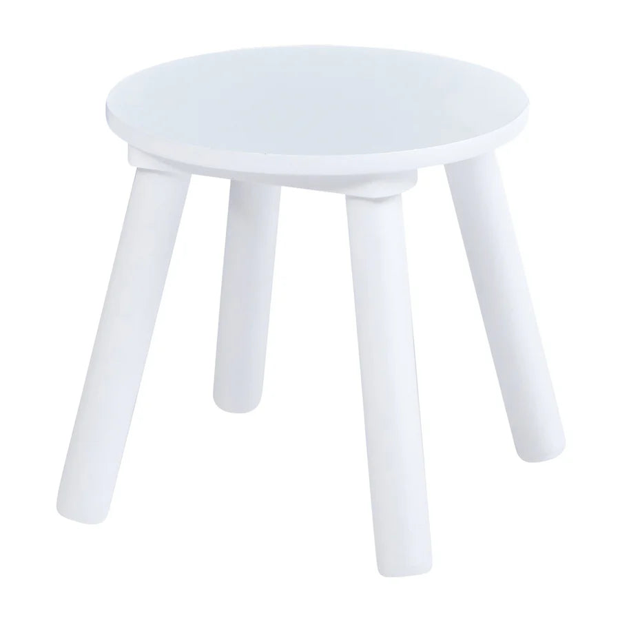 White Wooden Dressing Table and Stool Set