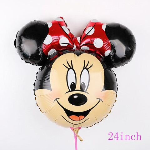 14PCs Disney Minnie Mouse Birthday Balloons Foil Latex Party Decorations  Numbers