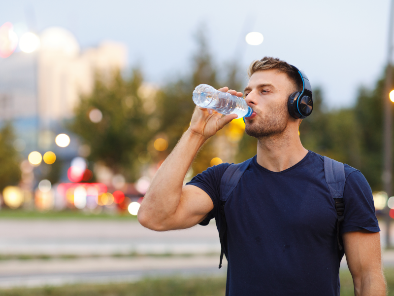 Man drinking water