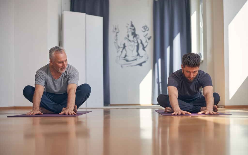 Men doing Yoga