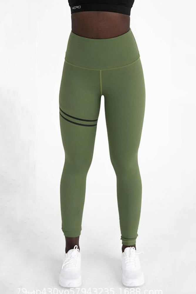 Women's High Waist Workout Yoga Pants Athletic Legging - Army Green / S