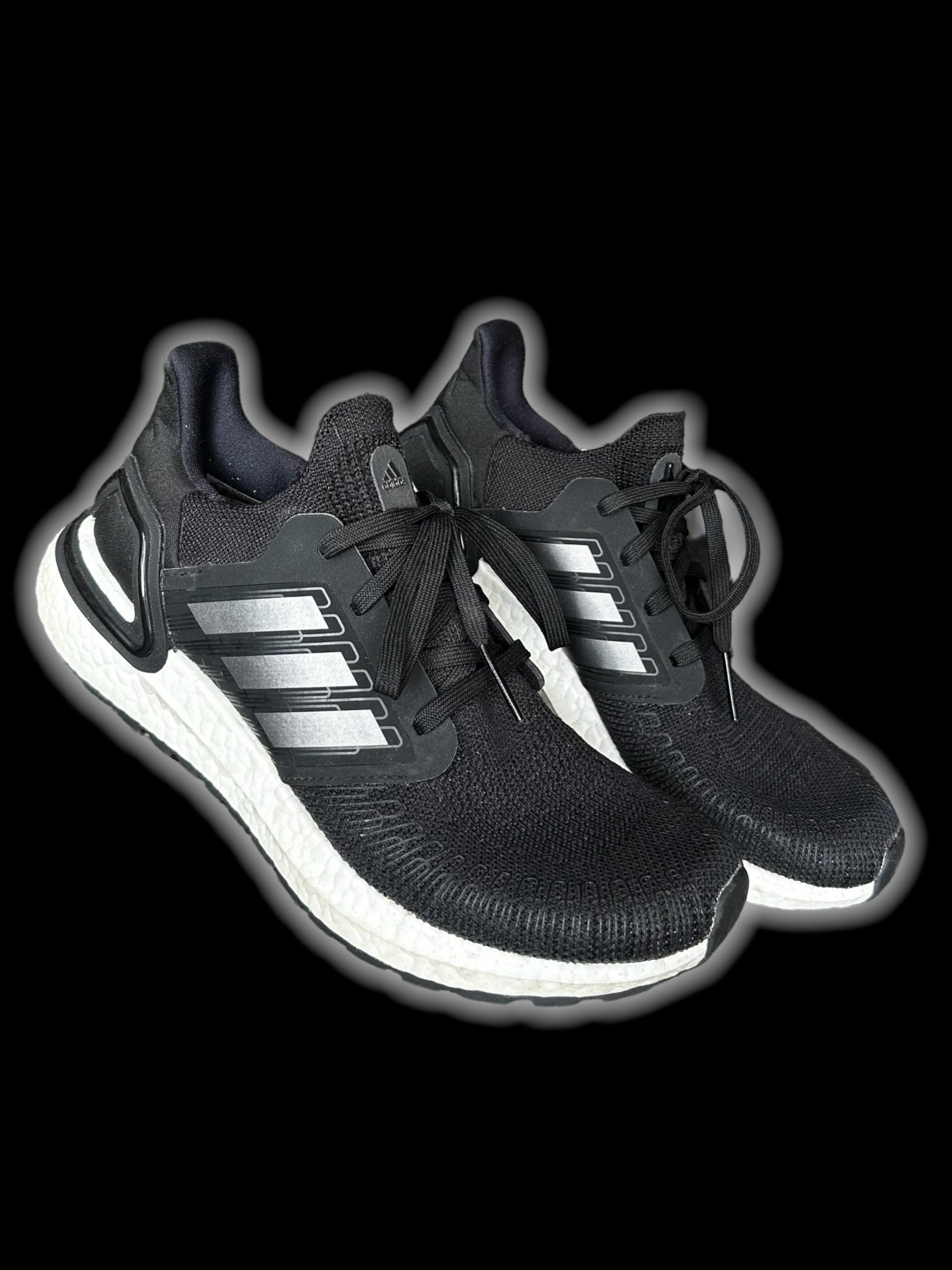 Palabra Definitivo Turbulencia 6.5W/4.5M Black Adidas Ultraboost 20 sneakers w/ white sole, & metalic –  Witch Bitch Thrift