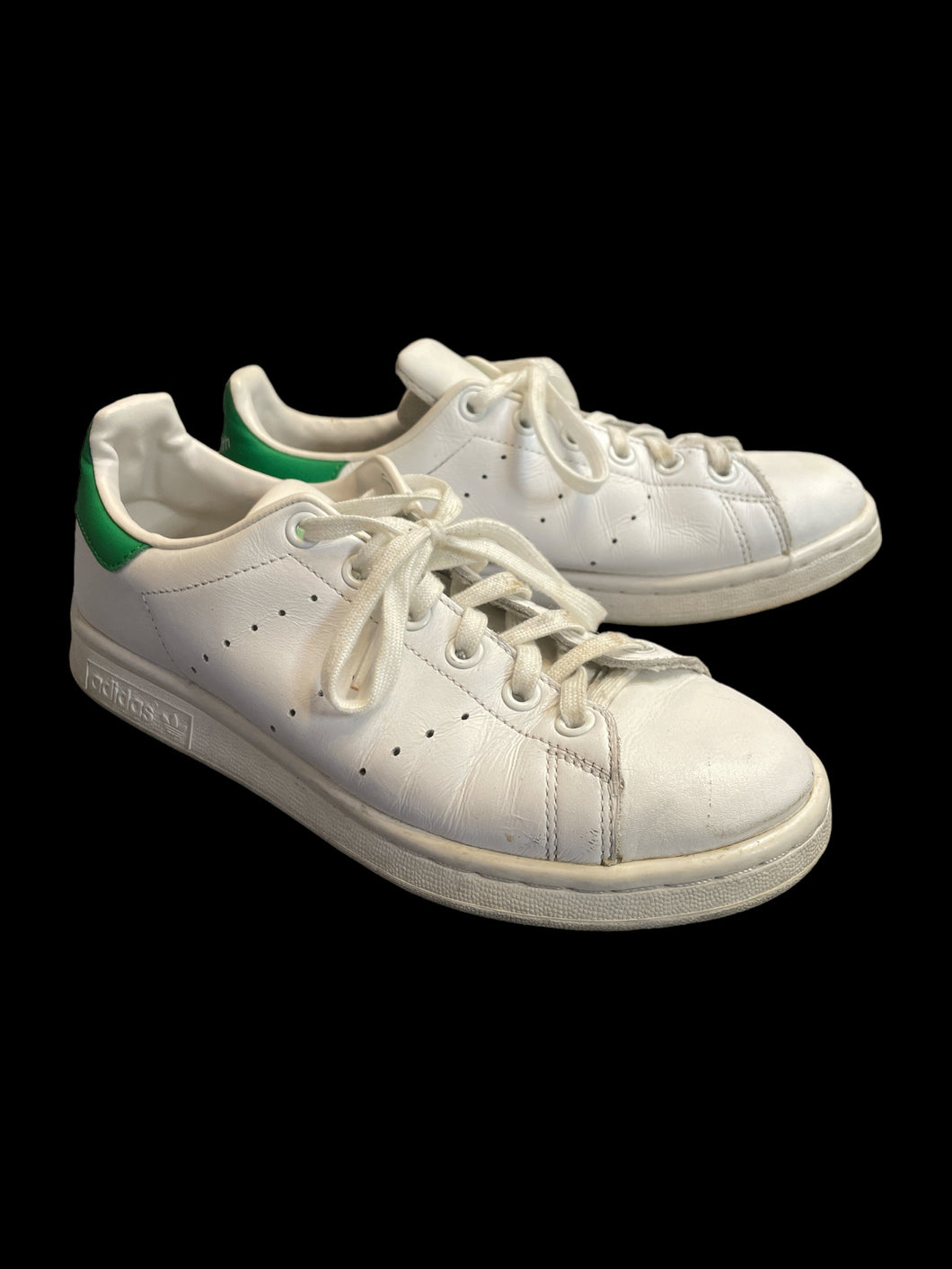 sensibilidad tenis vistazo 5M/6.5W White & green “Stan Smith” Adidas lace-up sneakers – Witch Bitch  Thrift
