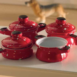 7pc Red Saucepan Set