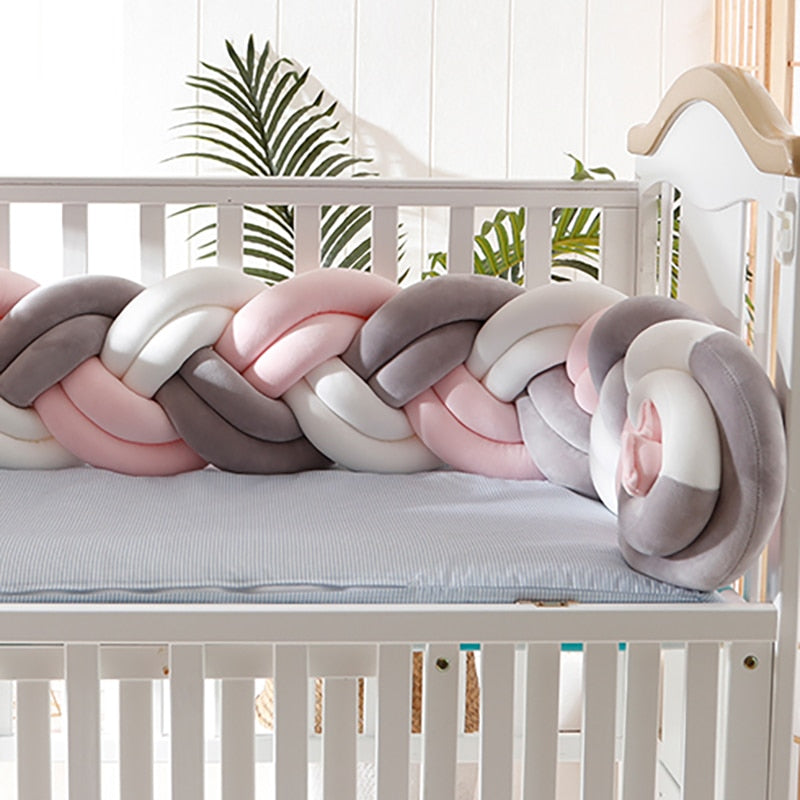 Braids Baby Bed Bumper 1,5m mint/pink/white – Llama Lola Kids