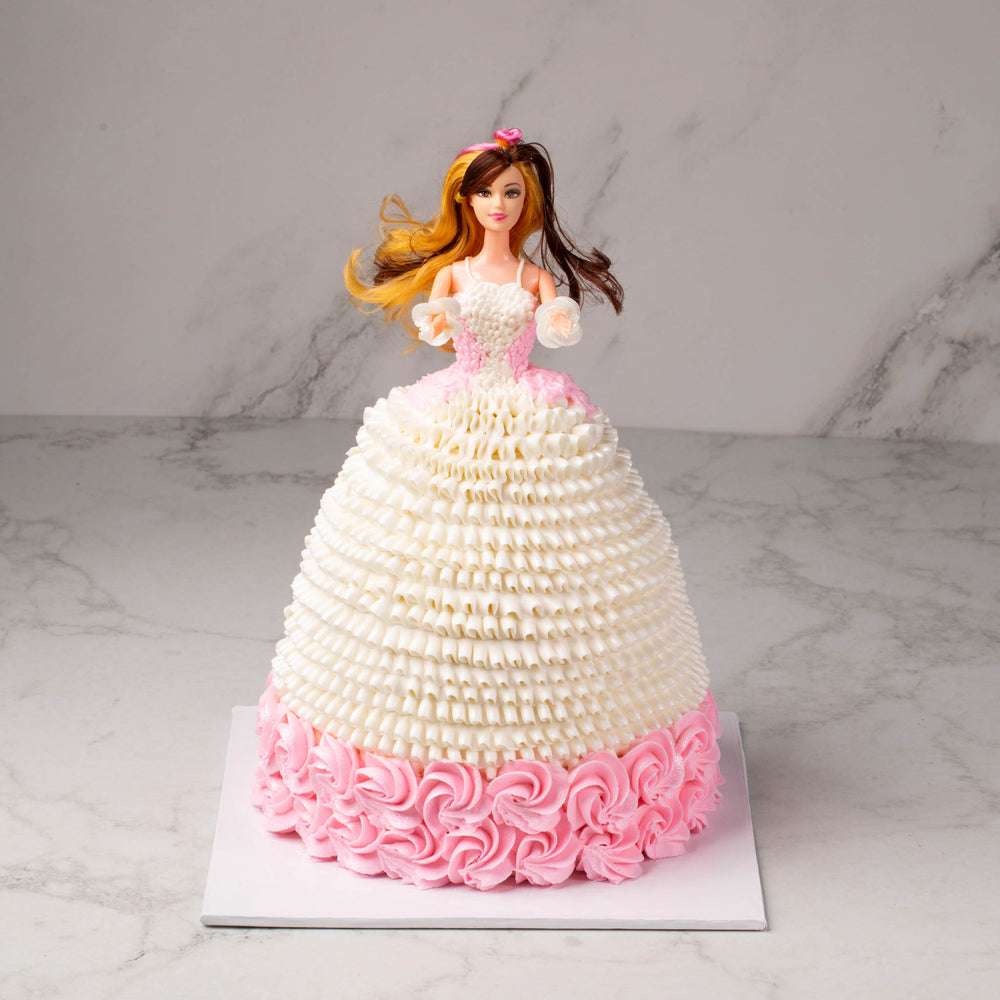 Elegant Homemade Barbie Doll Birthday Cake Idea