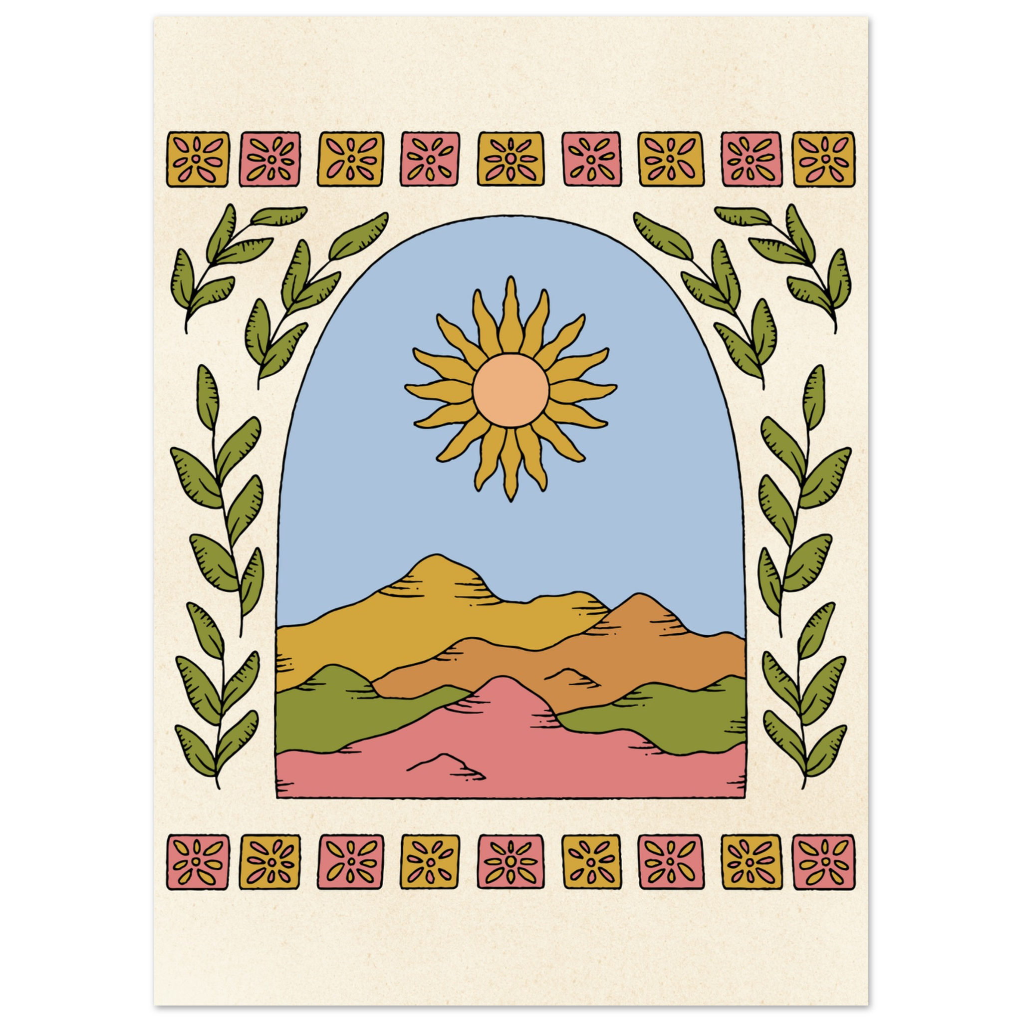 Mountain and Flowers – Print