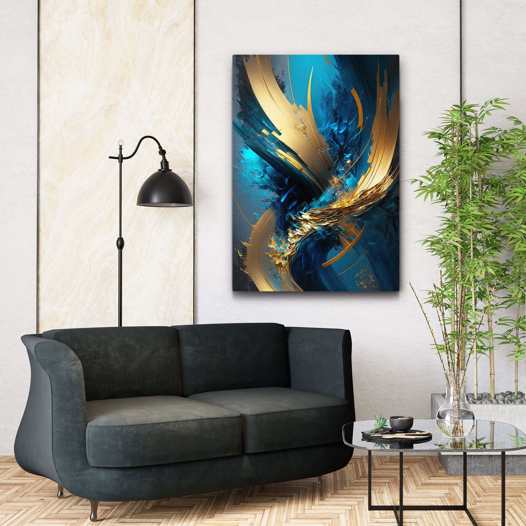 abstract-blue-and-gold-wall-art