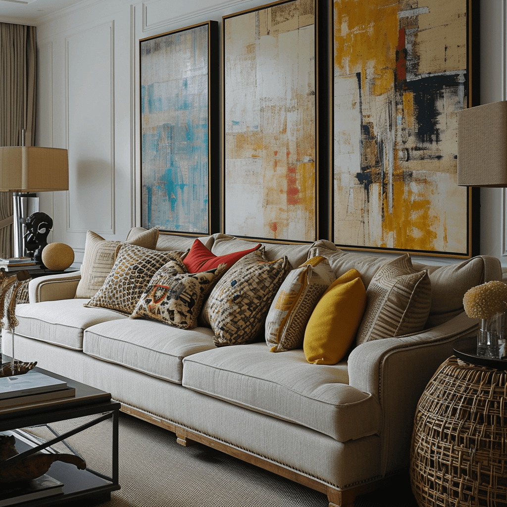 How to Decorate a Beige Couch using Throw Pillows