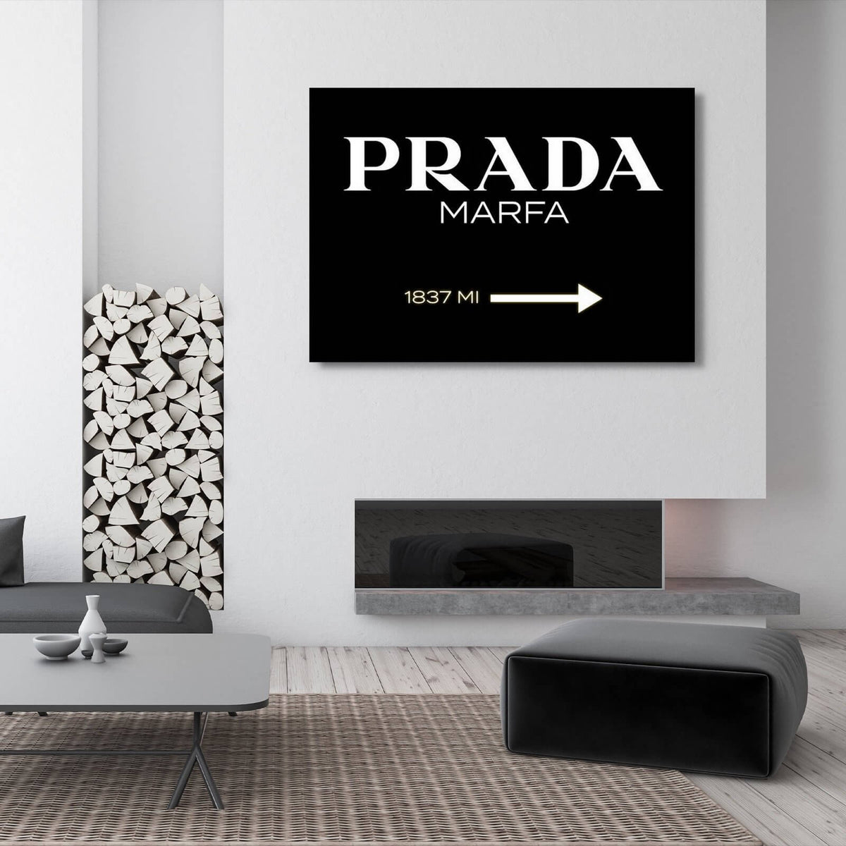 Prada Marfa Black Sign/Poster - Fashion Wall Art | MusaArtGallery™