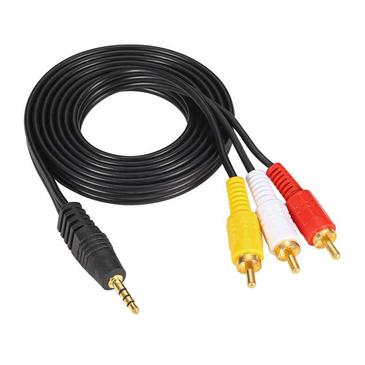 NanoCable 10.24.0301 - Cable audio estereo a 2 RCA, JACK 3.5/M