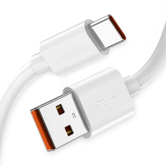 Cable USB Tipo C 2m 6A 148BA de Carga Rapida y Datos Cargador Rapido Blanco