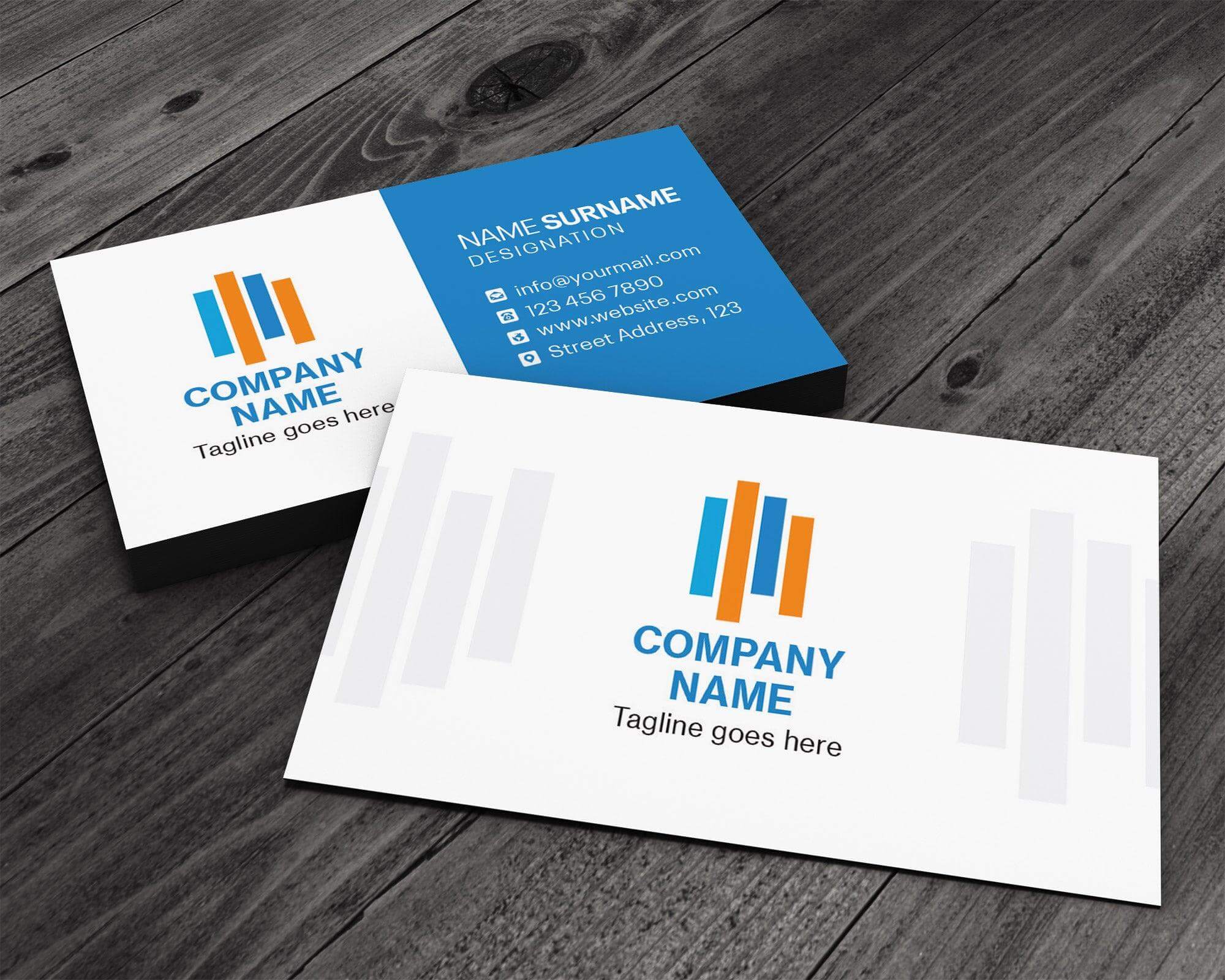 Blue and Orange Lines - Single or Double Sided
